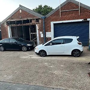 car outside garage 